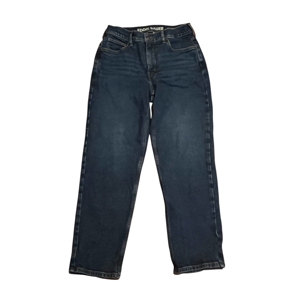 Eddie Bauer Authentic Voyager High Rise Straight Leg Jeans Dark Wash Blue 10‎
